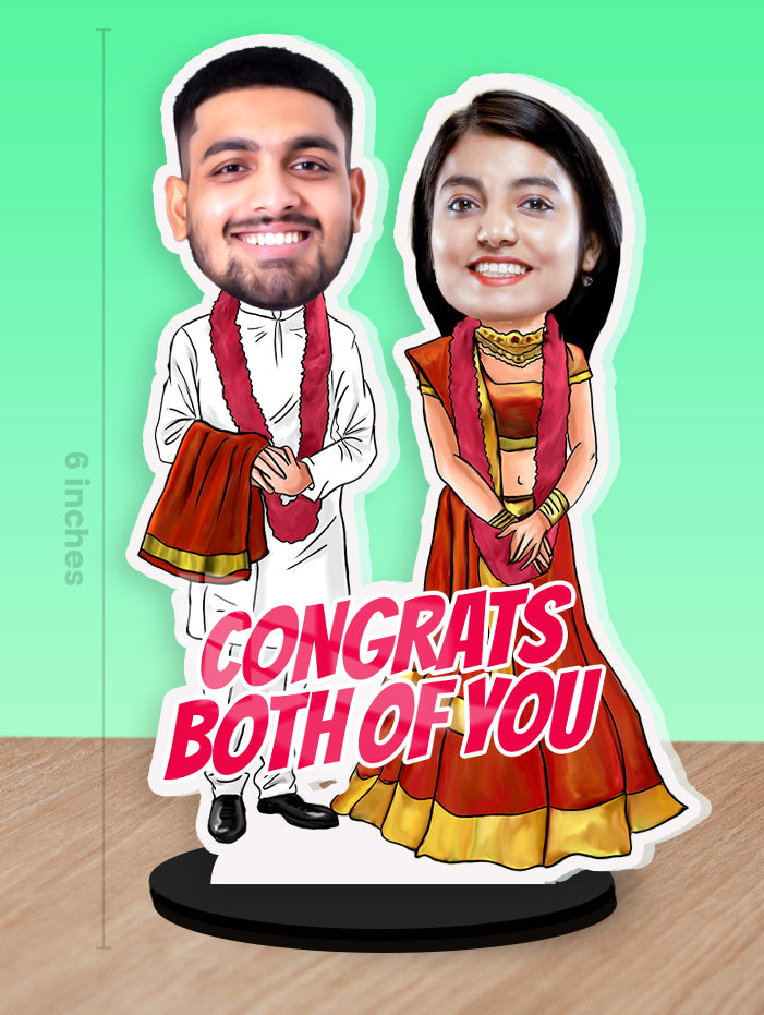 Traditional Couple Caricature Photo Stand