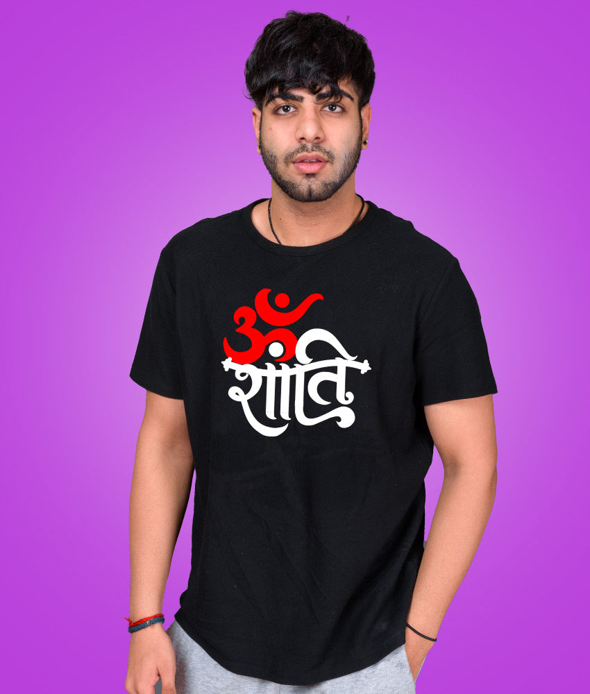 Om Shanti v1 Hindi Unisex Pure Cotton Tshirts
