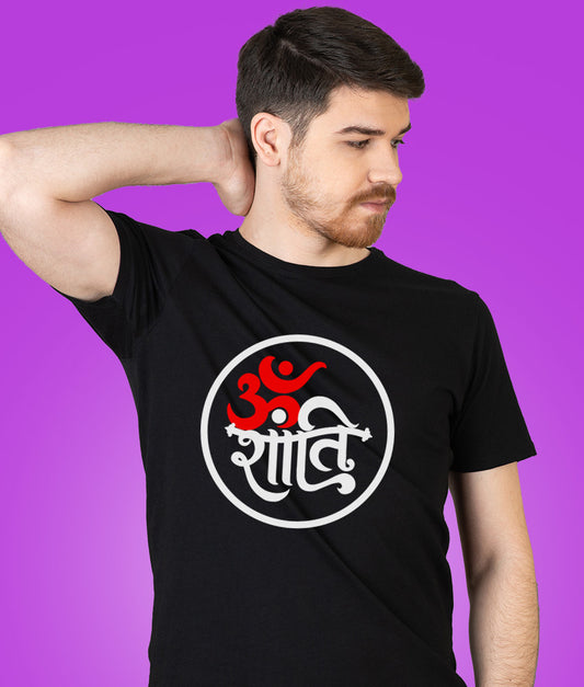 Om Shanti v2 Hindi Unisex Pure Cotton Tshirts
