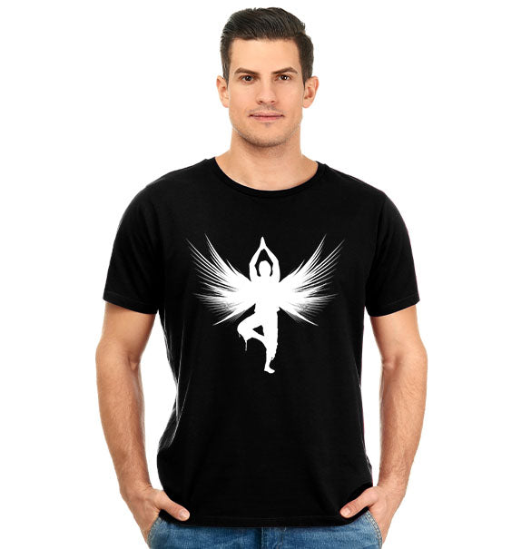 Yoga Unisex Pure Cotton Round Neck Tshirt For Artist