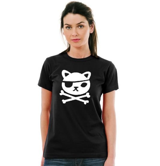 Pirate Cat Unisex Pure Cotton Round Neck Tshirt For Artist