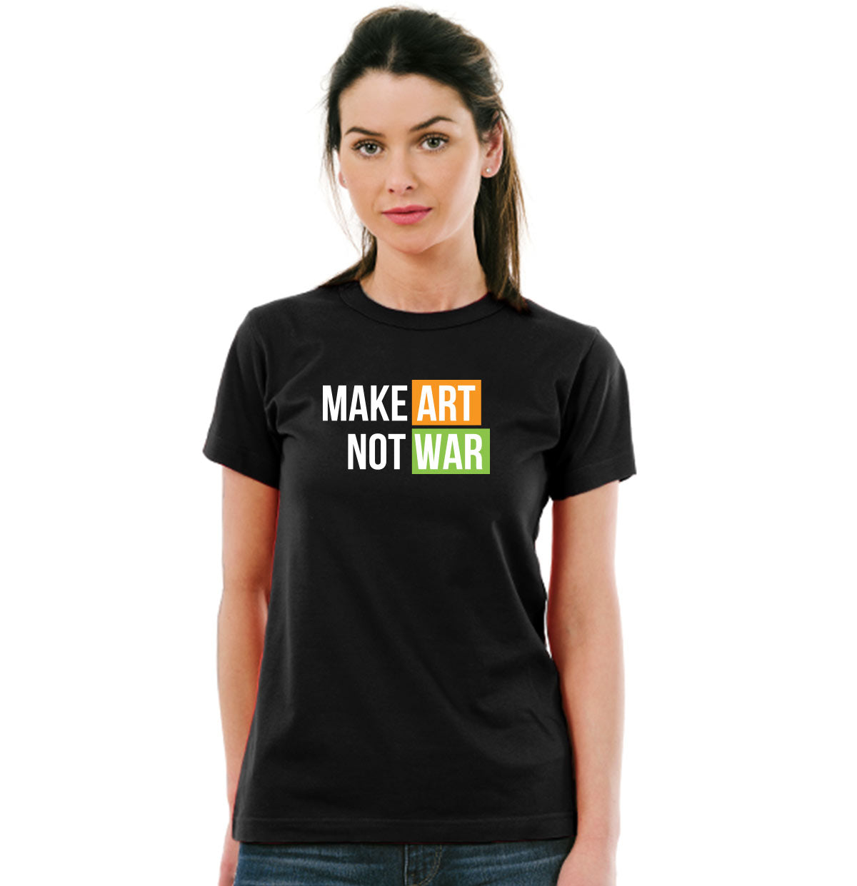 Make Art Not War Unisex Pure Cotton Round Neck Tshirt For Artist