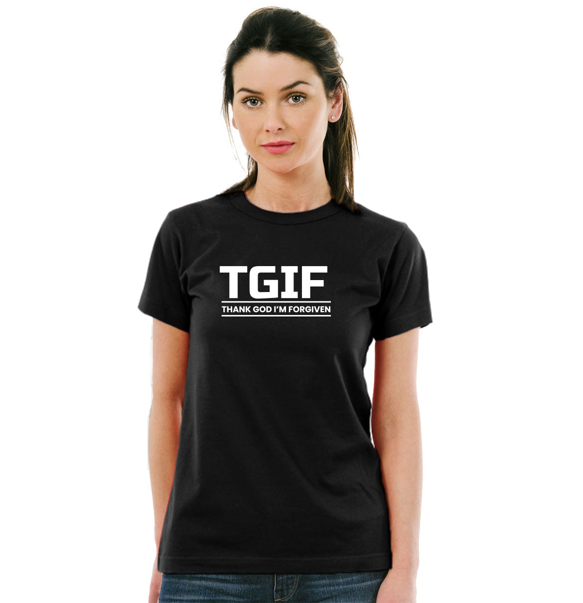 T G I F Pure Cotton Round Neck Tshirt