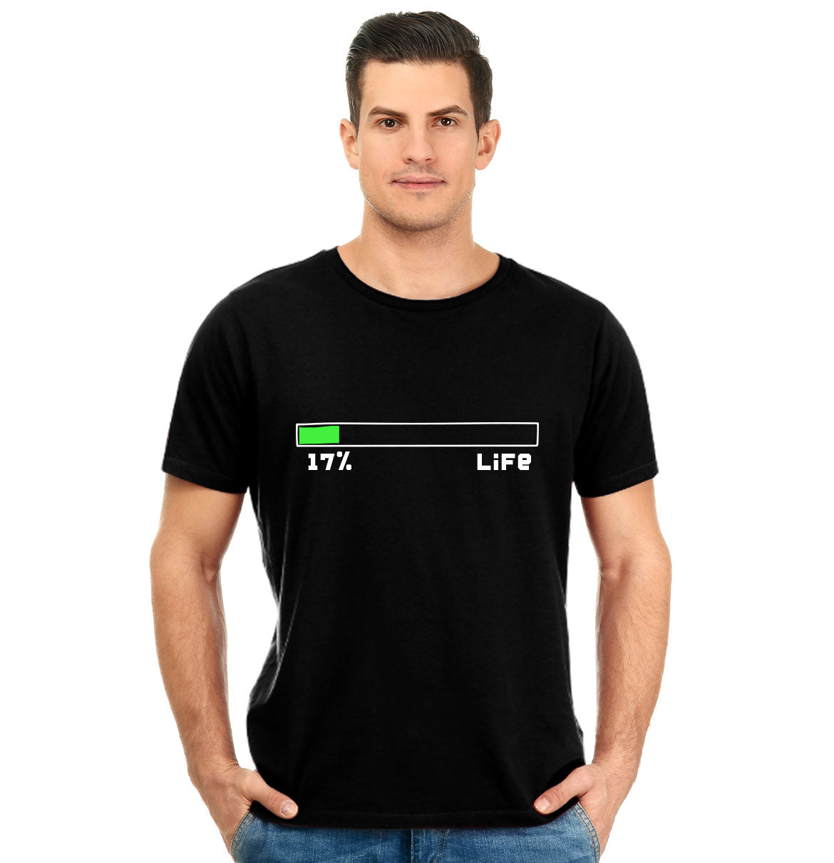 17% Life Loading Pure Cotton Round Neck Tshirt