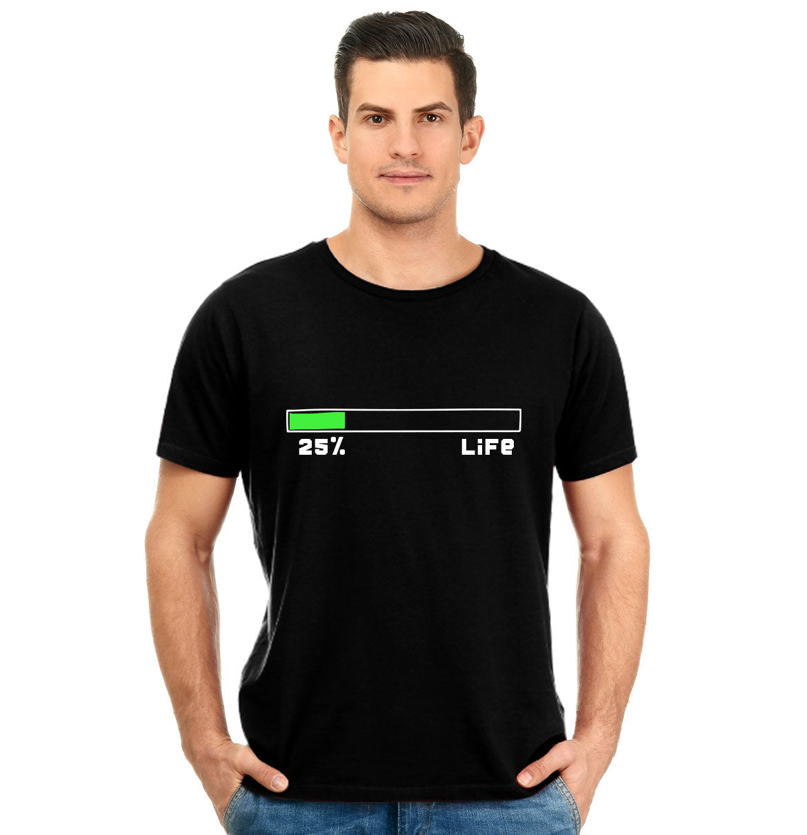 25% Life Loading Pure Cotton Round Neck Tshirt