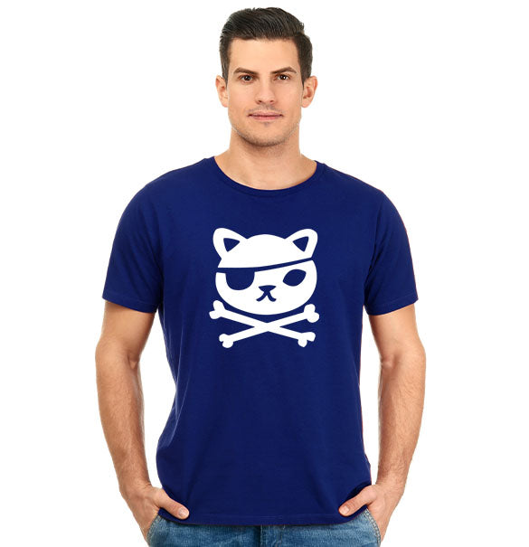 Pirate Cat Unisex Pure Cotton Round Neck Tshirt For Artist