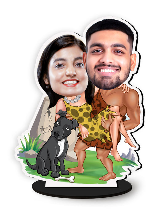 Personalised Junglee Couple Caricature Photo Stand