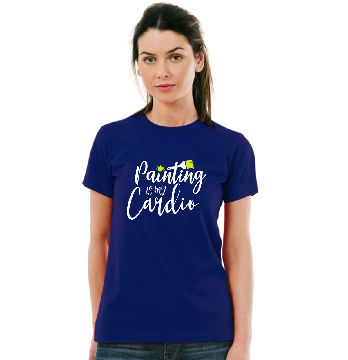 Painting is my new cardio Unisex Pure Cotton Round Neck Tshirt For Artist