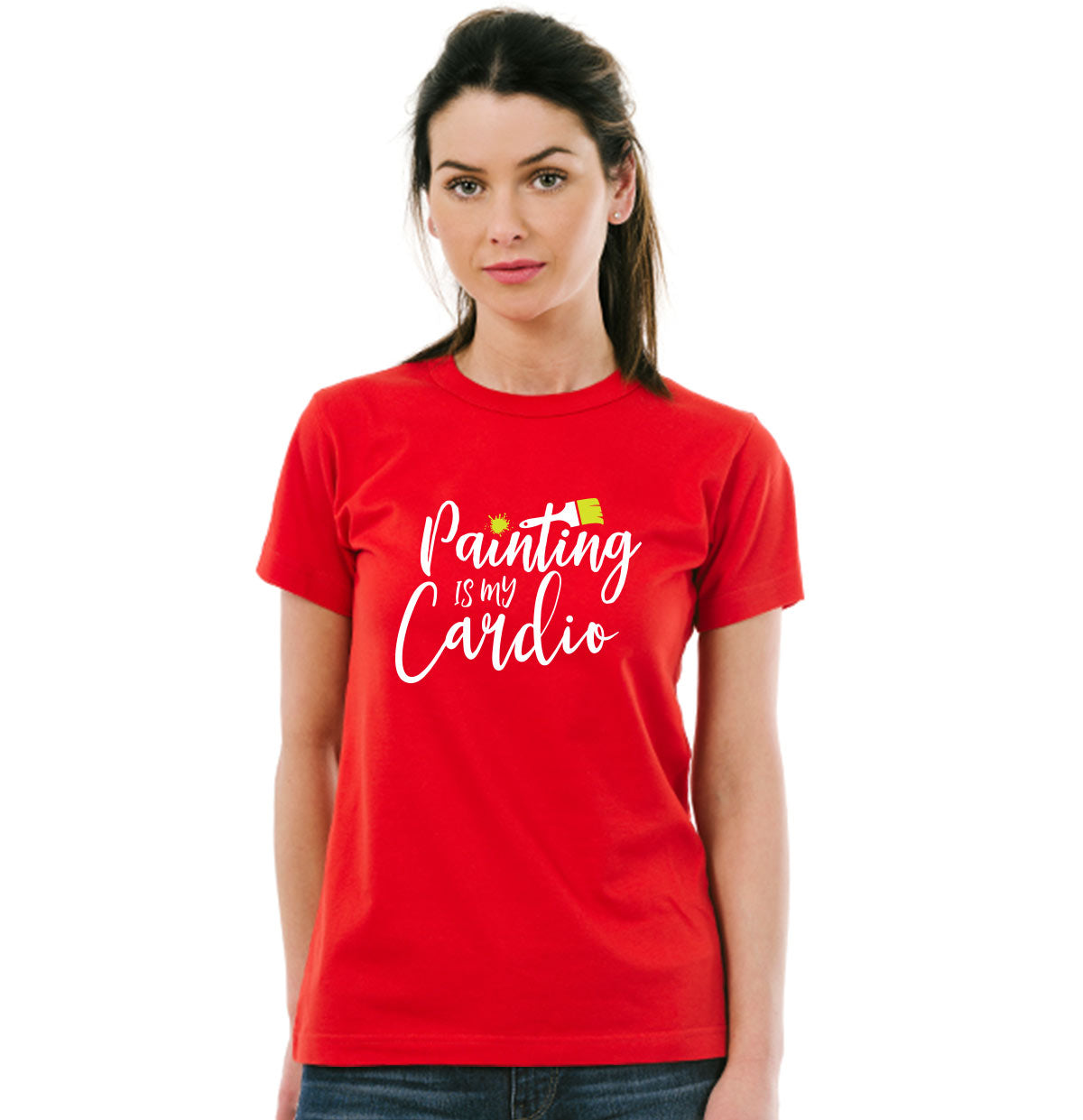 Painting is my new cardio Unisex Pure Cotton Round Neck Tshirt For Artist