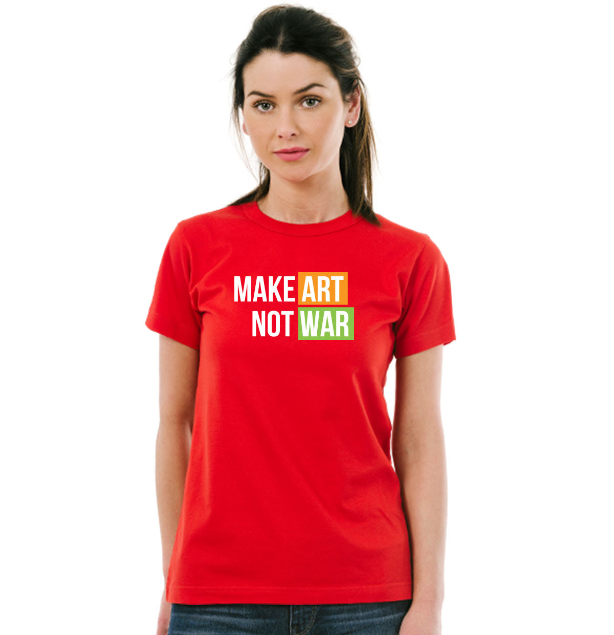 Make Art Not War Unisex Pure Cotton Round Neck Tshirt For Artist