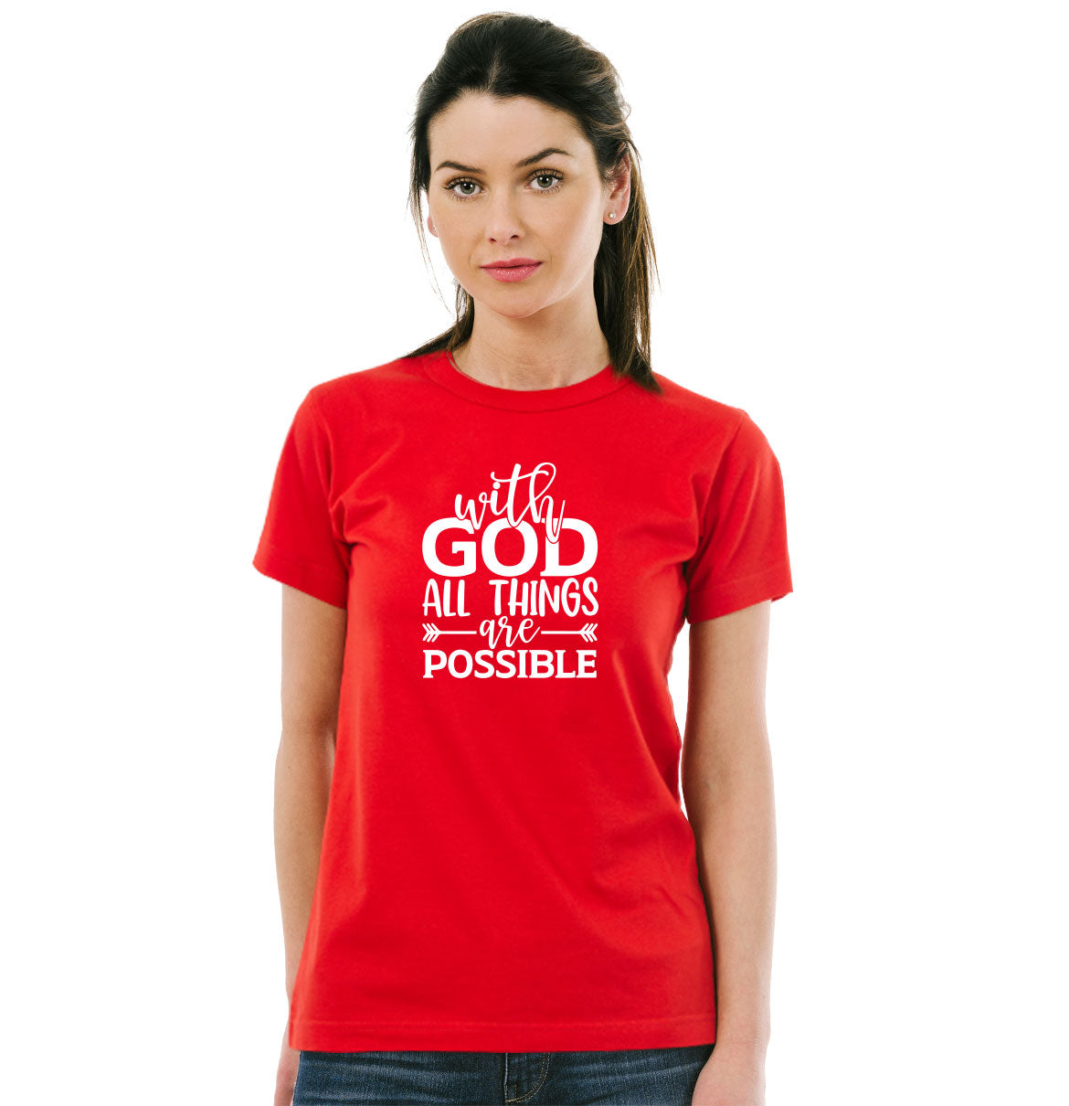 With God All Things Are Possible Pure Cotton Round Neck Tshirt