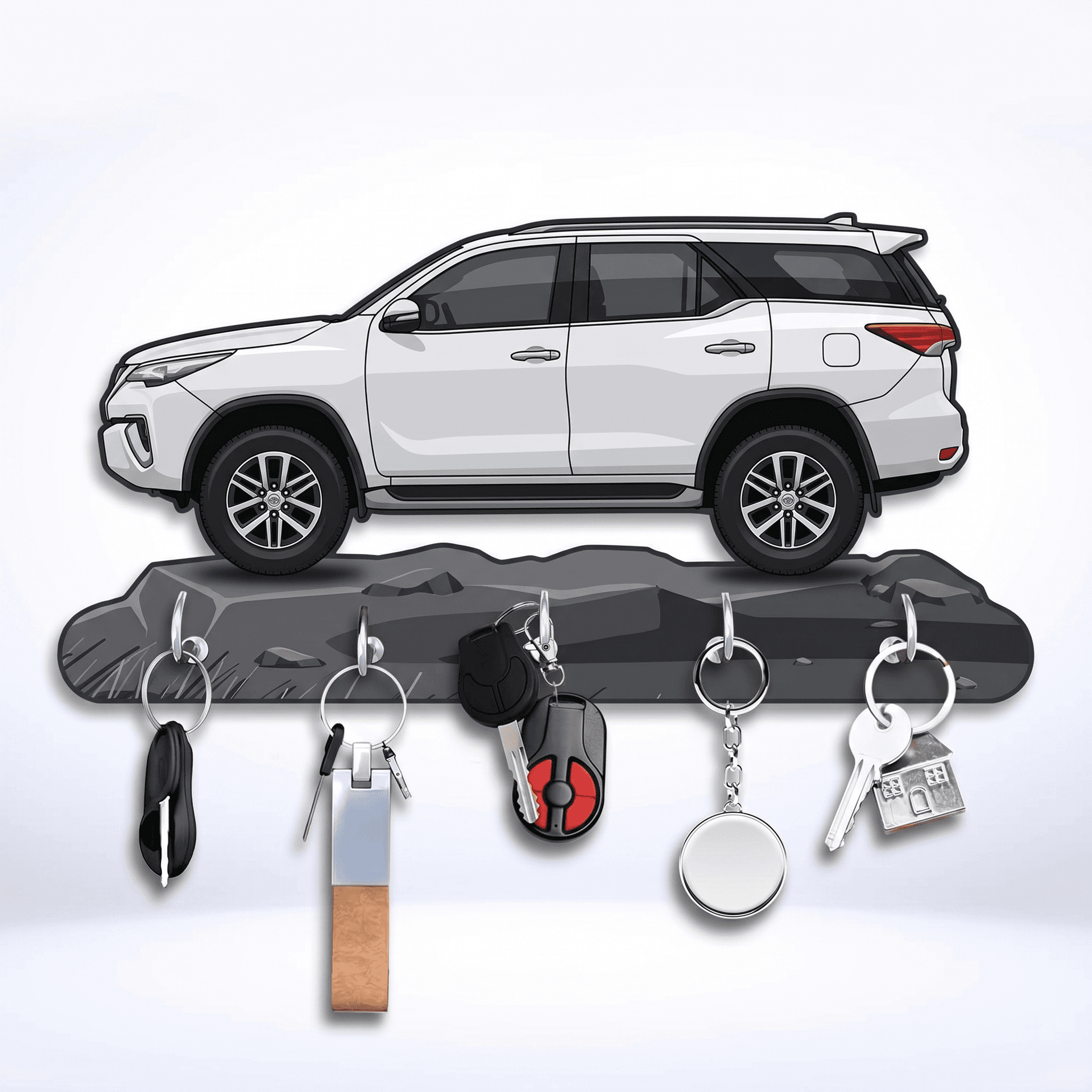 Car Key Holder for Wall MDF Wooden Key Stand - image 1