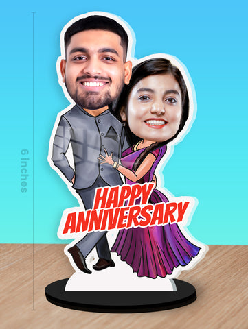 Anniversary Couple Caricature Photo Stand