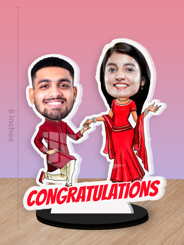 Traditional Couple Caricature Photo Stand