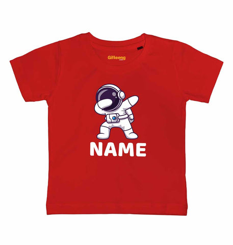 Customised Name Kids Dab Astronaut Tshirts