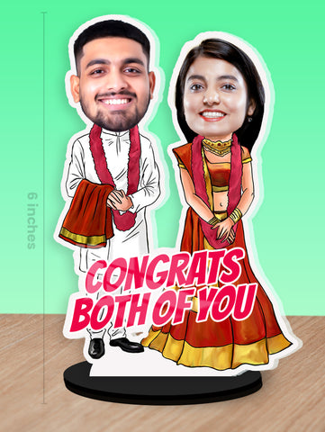 Traditional Couple Caricature Photo Stand