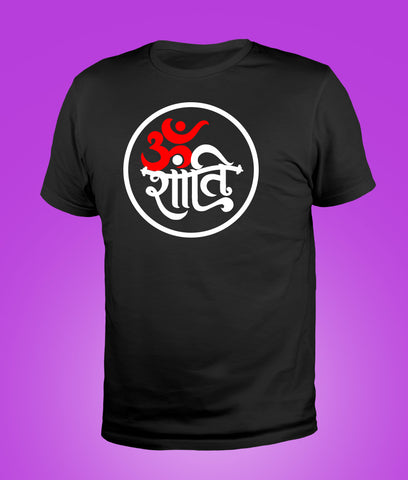 Om Shanti v2 Hindi Unisex Pure Cotton Tshirts