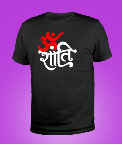 Om Shanti v1 Hindi Unisex Pure Cotton Tshirts