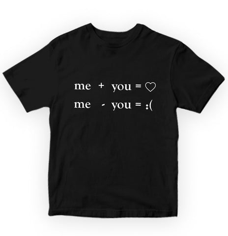 Me and you is happiness Pure Cotton Women Round Neck Tshirt