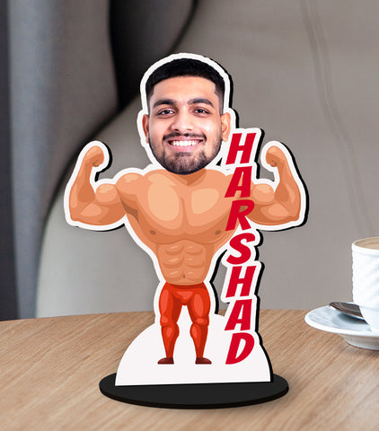 Gym Guy Caricature Photo Stand