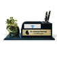 Heart Sculpture for Cardiologists Customizable Wooden Desk Organizer with Metal