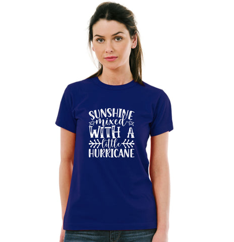 Sunshine mixed with little hurricane Pure Cotton Women Round Neck Tshirt