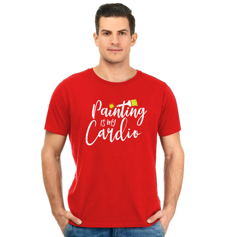 Painting is my new cardio Unisex Pure Cotton Round Neck Tshirt For Artist