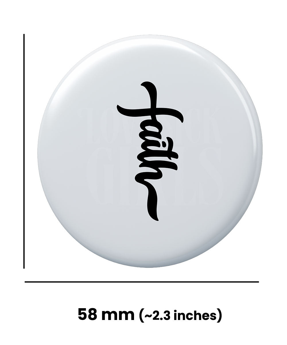 Faith Round Badge Pack of 4