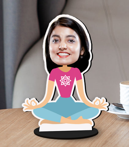 Yoga Girl Caricature Photo Stand
