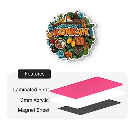 Gifteeng Konkan Fridge Magnet - Glossy Print, 4mm Thick, Stylish Magnet for Fridge, Wardrobe & Metal Surfaces detail view — buy fridge magnets gift online India