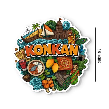 Gifteeng Konkan Fridge Magnet - Glossy Print, 4mm Thick, Stylish Magnet for Fridge, Wardrobe & Metal Surfaces lifestyle photo — Fridge magnets gifts India