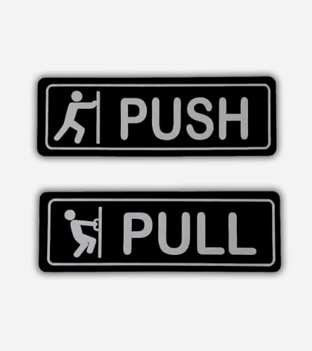 Stylish Push Pull Door Signs - Acrylic Waterproof Sticker (Set of 2) lifestyle photo — Business & office gifts India